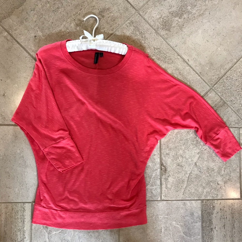 Cynthia Rowley Bright Coral Dollman Blouse